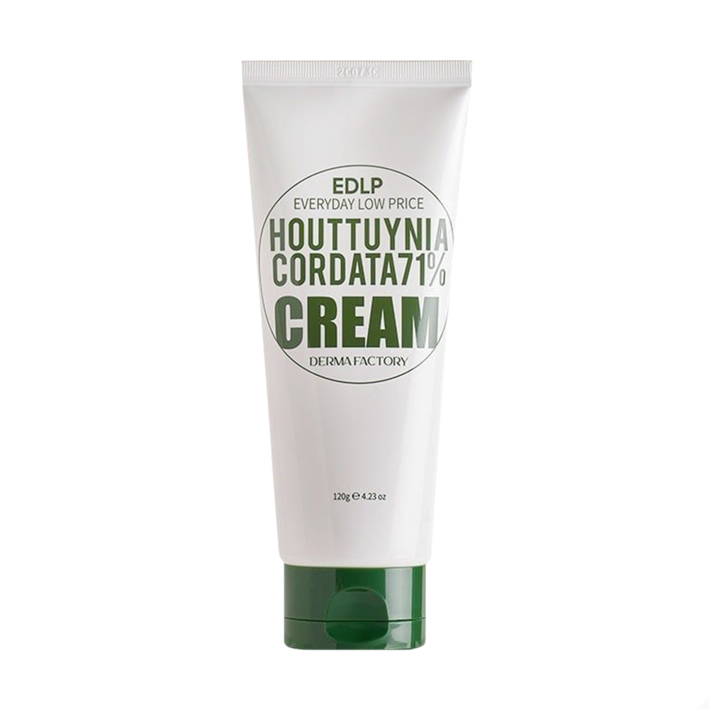 Легкий зволожувальний крем для обличчя Derma Factory EDLP Houttuynia Cordata 71% Cream із екстрактом хауттюйнії, 120 г